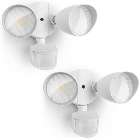 UME 2 Pack 32W 3500 Lumen LED Security Lights Motion Sensor Light Outdoor, 5000K Daylight, IP65 Waterproof, Dusk to Dawn, Motion Detector Flood Light for Garage, Yard, Porch-White