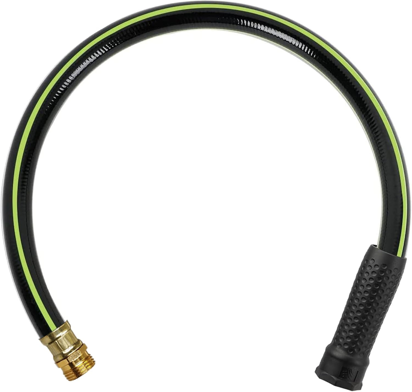 Worth Leader Short Garden Hose 3/4 in. x 2 ft. -No Kink, Flexible, Leakproof, Male to Female Fittings -Heavy Duty Durable PVC Lightweight Water Pipe with Brass Aluminum Ends for Household & Commercial