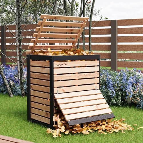 95 Gallon Canada Cedar Wood Compost Bin, Outdoor Composter, Natural
