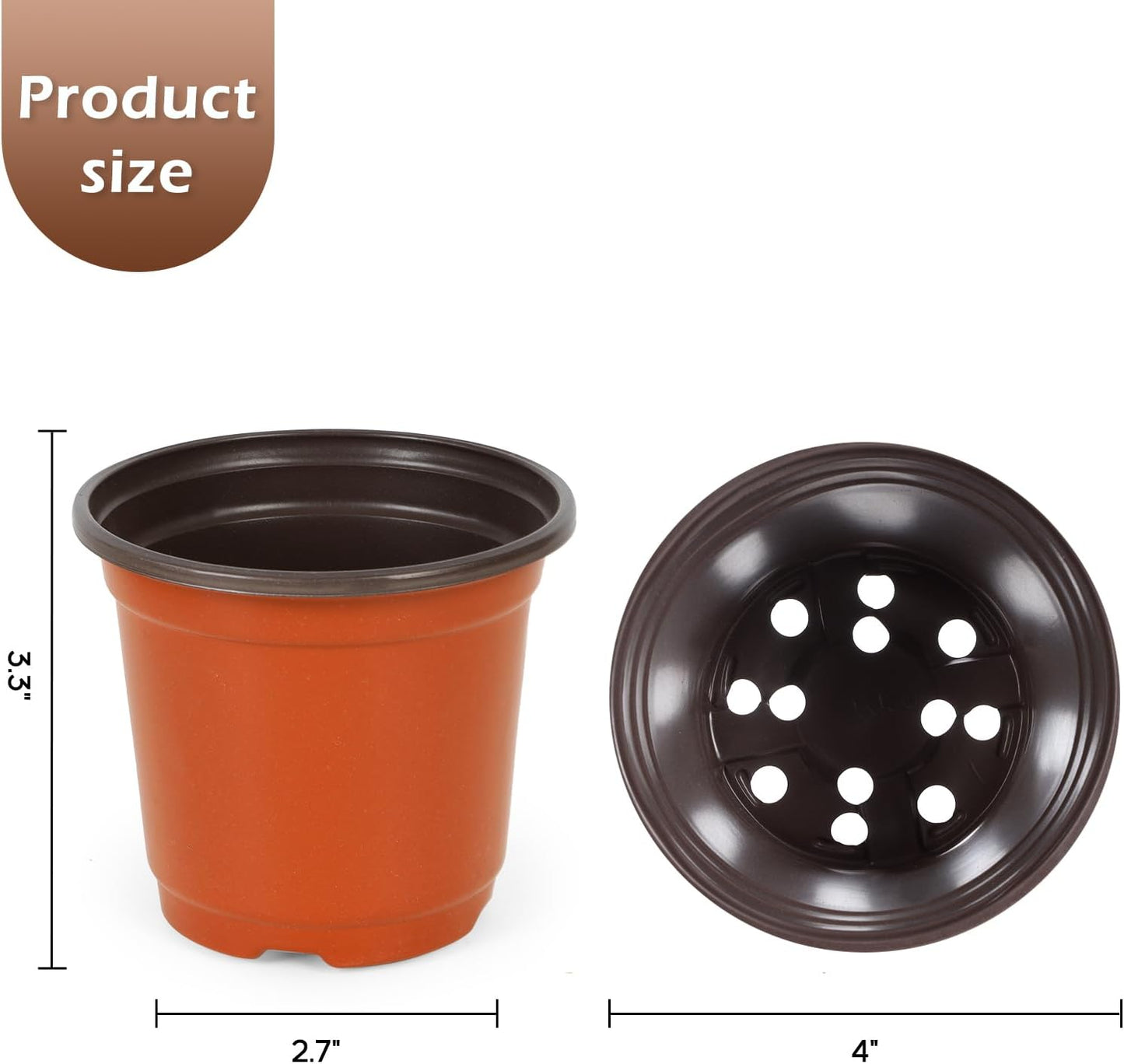 300 Pack 4 Inch Plastic Nursery Pots for Plants, Small Seedling Pots Succulent Pots Flower Pots with Drainage Holes, Come with 300pcs Plant Labels