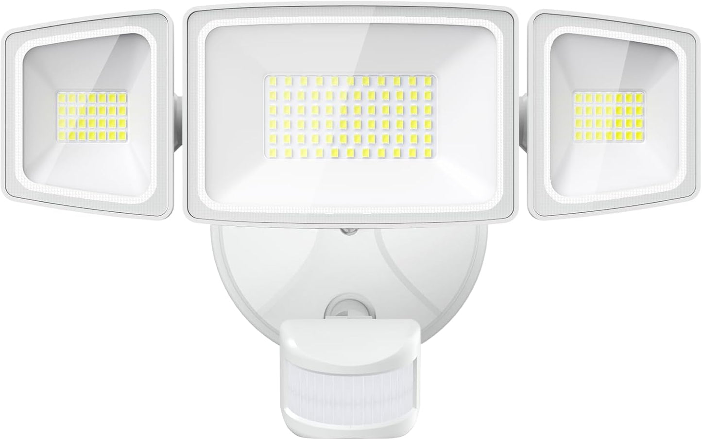Onforu 65W LED Flood Light Motion Sensor Outdoor, 6500lm Security Light with Three Head, IP65 Waterproof Exterior Floodlight, 6500k Wall Light for Entryways Stairs Yard Garage