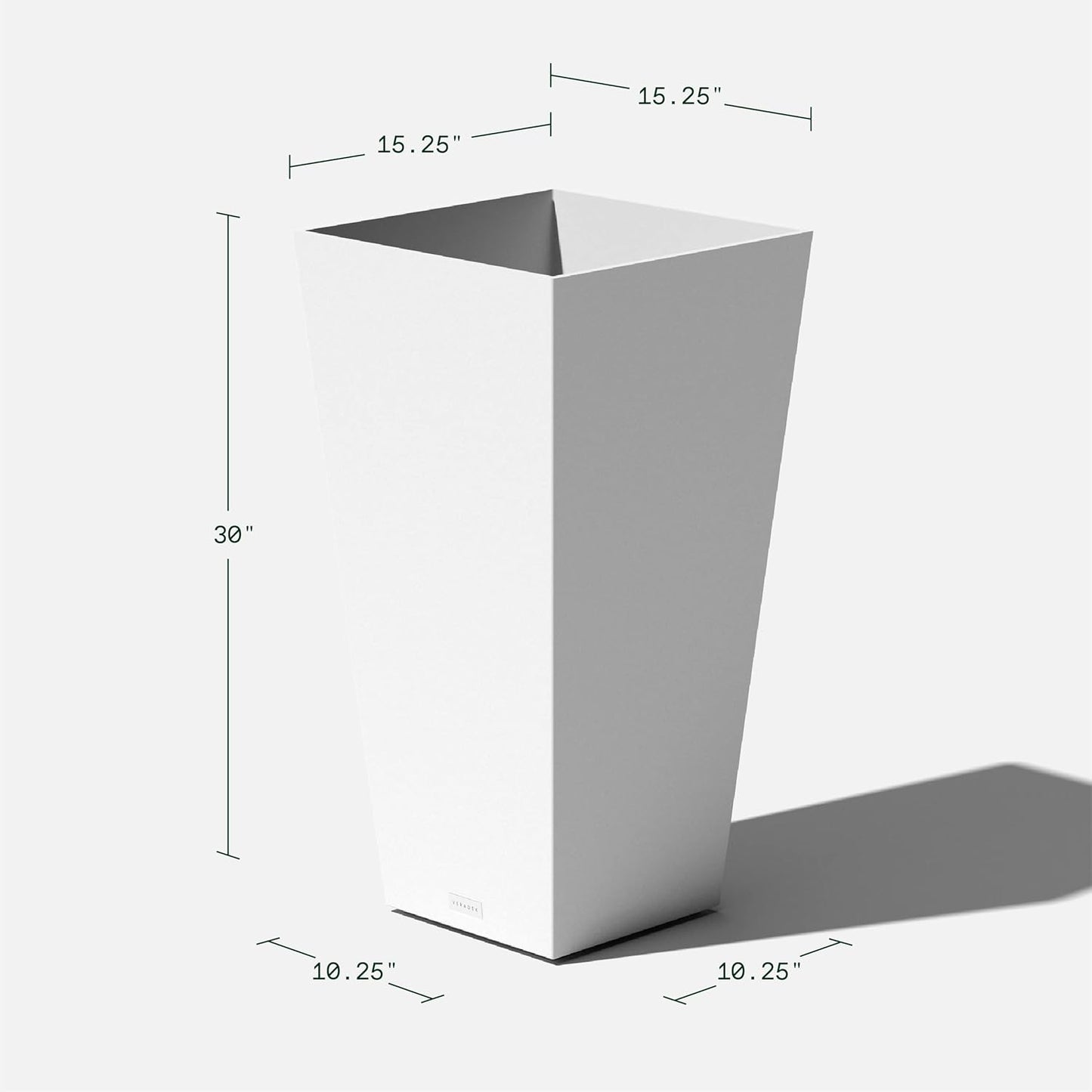 Veradek V-Resin Indoor/Outdoor Taper Planter (30 inch, White)