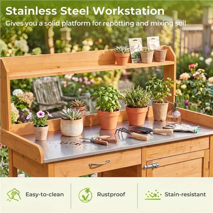 GLACER Outdoor Potting Bench Table