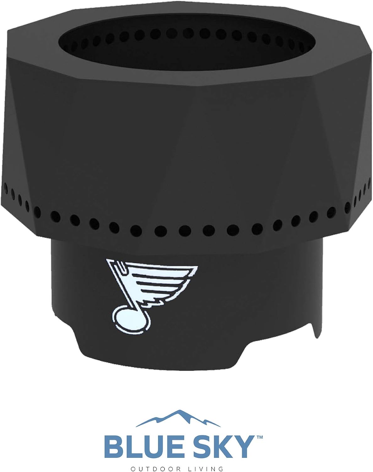 Blue Sky Outdoor Living NHL Vancouver Canucks Ridge Portable Steel Smokeless Fire Pit with Carrying Bag & Spark Screen Kit, Firewood & Wood Pellet