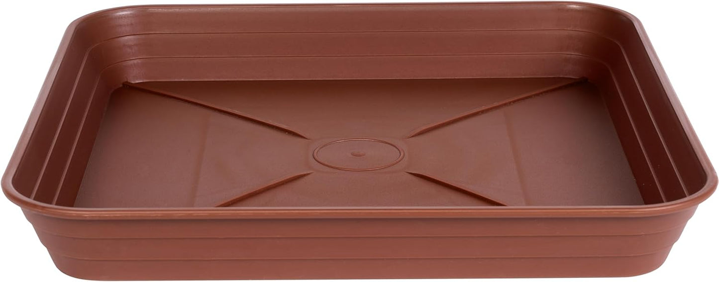 4 Pack Square Plant Saucer Tray 10 inch, 6 8 10 12 14 16 18 20 inch Heavy Duty Plastic Square Plant Saucers for Indoors Outdoor, Flower Planter Drip Trays for Pots, Seed Starting Tray