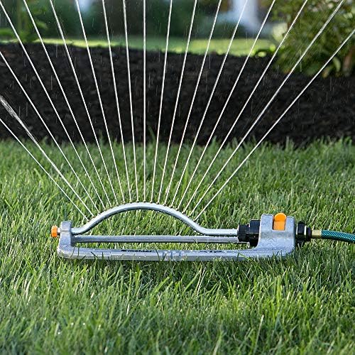 Melnor 65118-AMZ XT Metal Turbo Oscillating Sprinkler with QuickConnect Product Adapter Amazon Bundle, 4000 sq. ft. Coverage