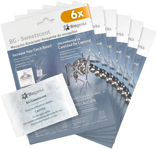 Biogents Sweetscent • Mosquito Attractant • Mosquito Lure • Mosquito Magnet • Compatible with All Mosquito Traps - Year Round Protection - Set of 6