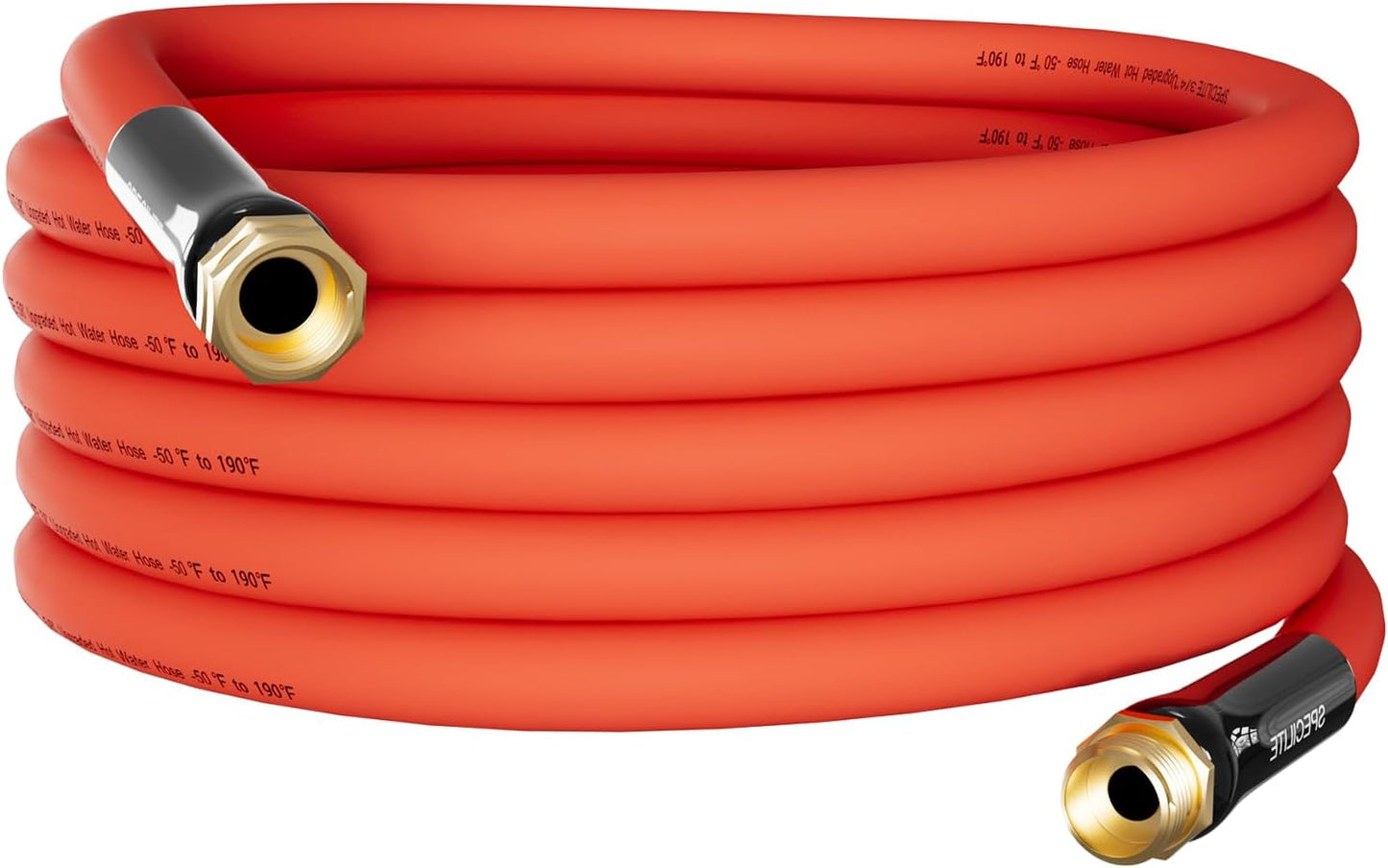 3/4" Hot/Cold Garden Water Hose 25 ft, -50℉-190℉,Flexible & Lightweight With 3/4" Brass Fittings for Yard, Outdoor, Farm, Red