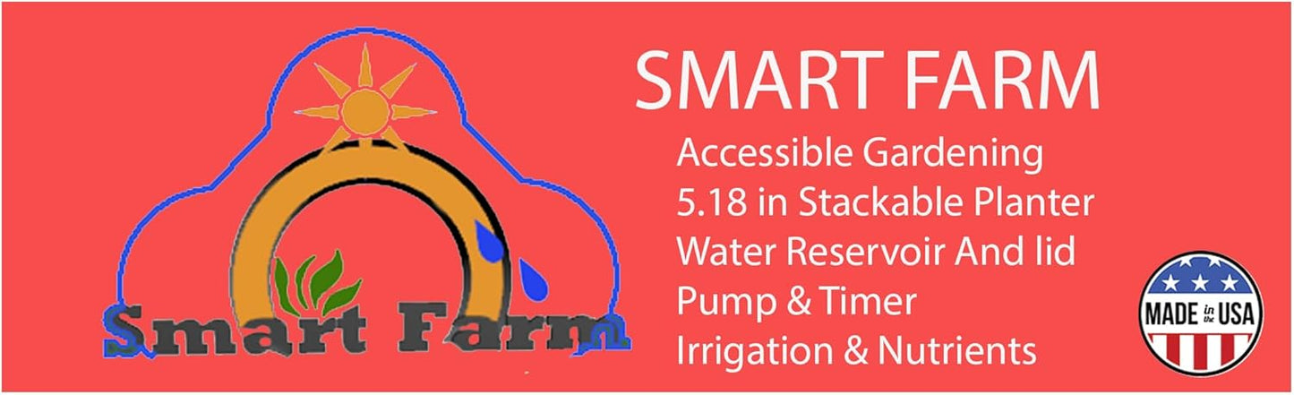 Mr. Stacky Smart Farm - Automatic Self Watering Garden - Grow Fresh Healthy Food Virtually Anywhere Year Round - Soil or Hydroponic Vertical Tower Gardening System (Standard Kit, Black)