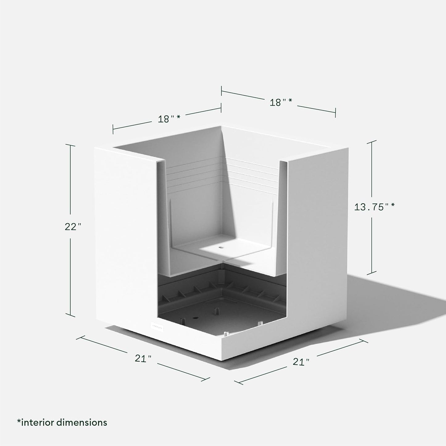 Veradek Block Series Cube Plastic Planter - Large Square Planter for Indoor or Outdoor Patio/Garden | Durable All-Weather Use with Drainage Holes | Modern Décor for Tall Plants, Trees, Flowers