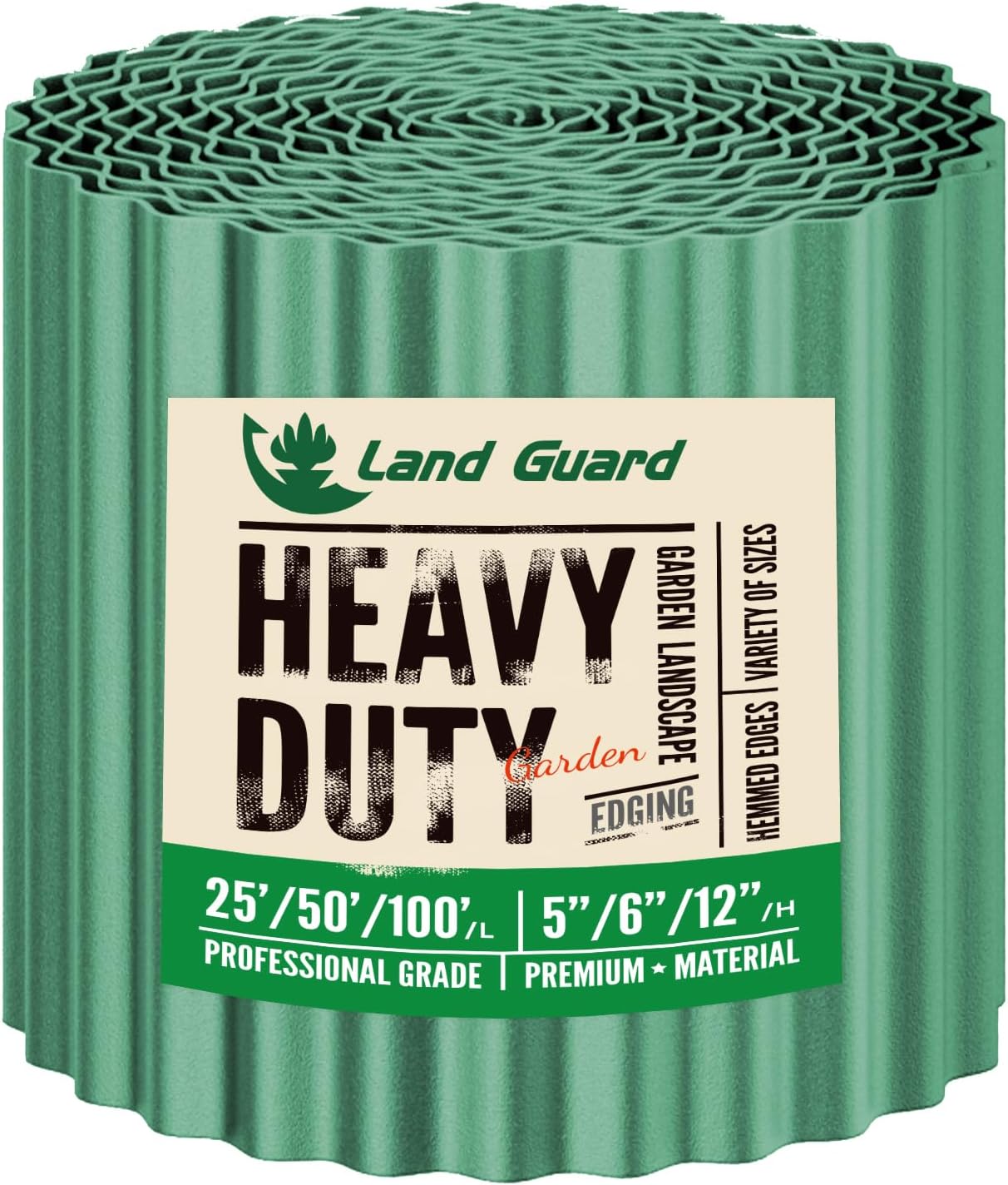 Land Guard Corrugated Metal Garden Edging, 12"×100Ft Steel Landscape Edging, Corrugated Metal Yard Edging Borders, Steel Edging for Landscaping, Garden Fence, Lawn, Flower Bed (Olive-Green)