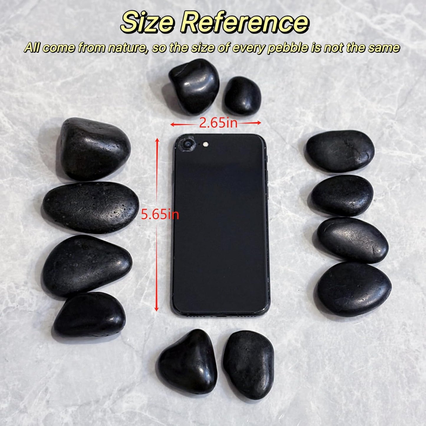 2lbs Black Natural Decorative River Rocks– 1-2 Inch Polished Pebbles for Garden Landscaping, Indoor Home Décor, Outdoor Paving, Gravel Filler for Fish Tank, Stone for Painting