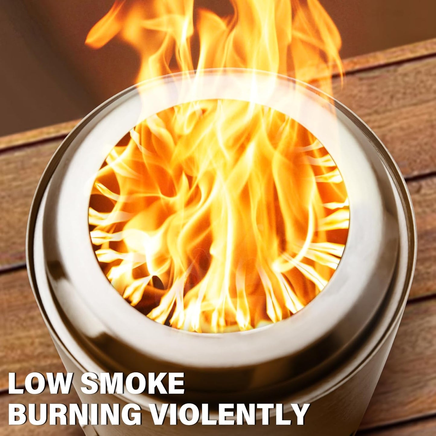 HGD Tabletop Fire Pit, Smokeless Firepit Outdoor, Mini Fire Pit for with Carry Bag for Camping Backyard Patio Garden Picnic, Silver