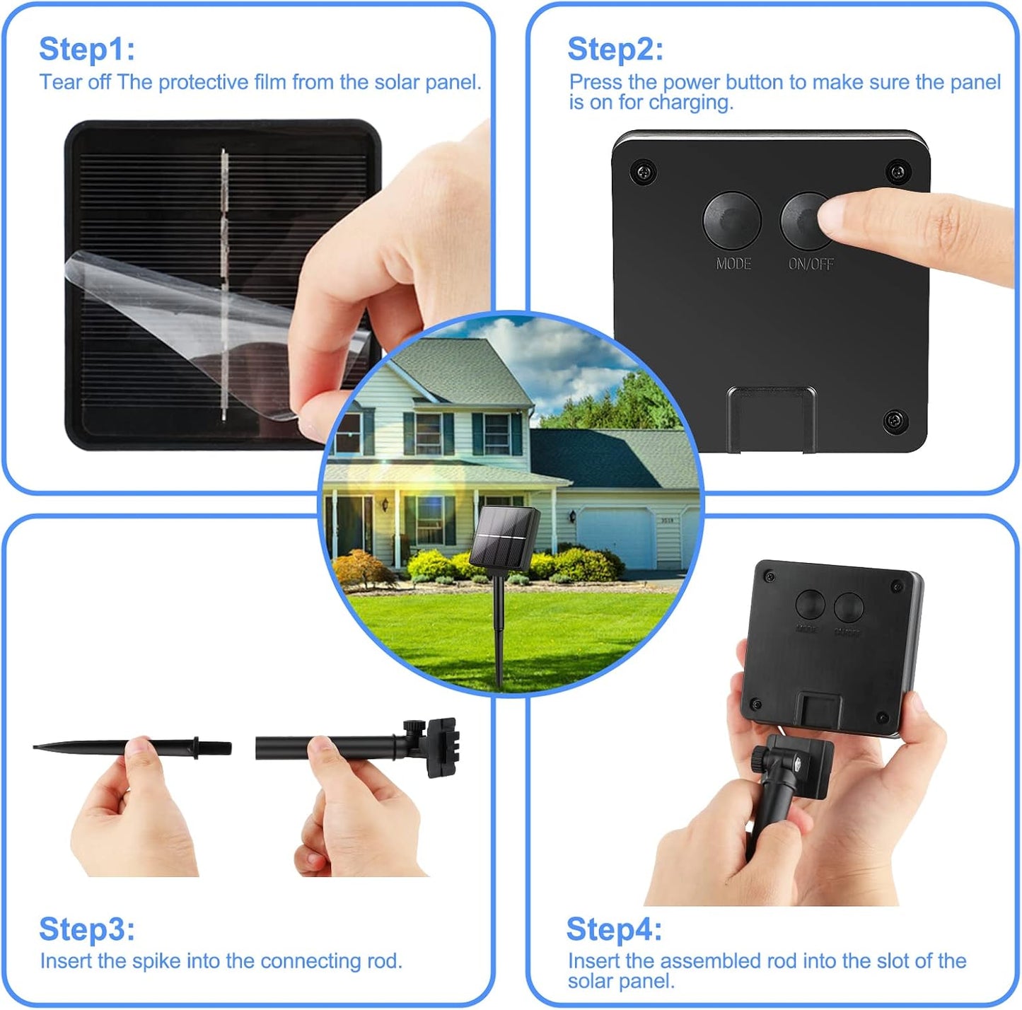 Brightever Solar Outdoor LED String Lights 288Ft Waterproof, 4-Pack Each 72FT 200 LED Solar Powered Fairy Lights with 8 Modes, Outside Twinkle Lights for Backyard, Balcony, Christmas (Daylight White)