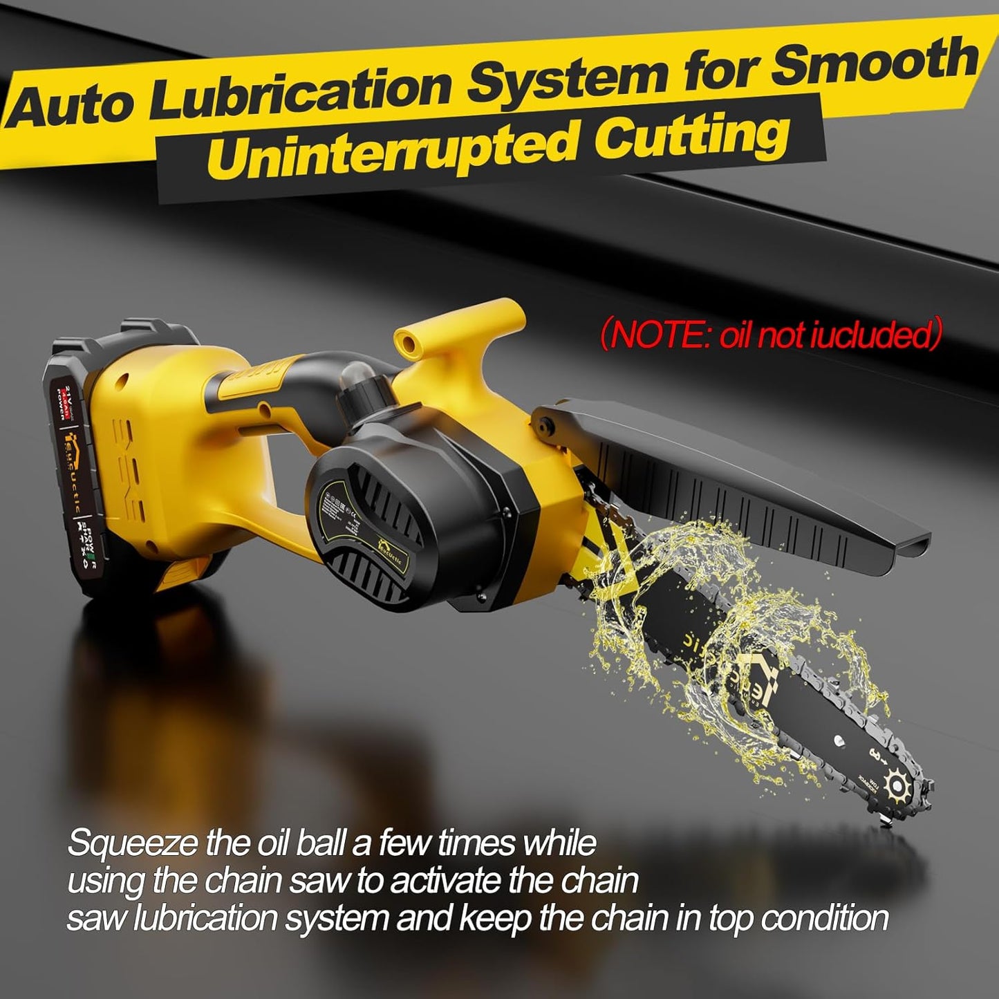 Mini Chainsaw 6 Inch Cordless, Brushless Small Chainsaw Battery Powered with 2 Batteries, Handheld Chain saw for Tree Trimming, Wood Cutting, Home Garden DIY, Best Gifts for Dad, Women