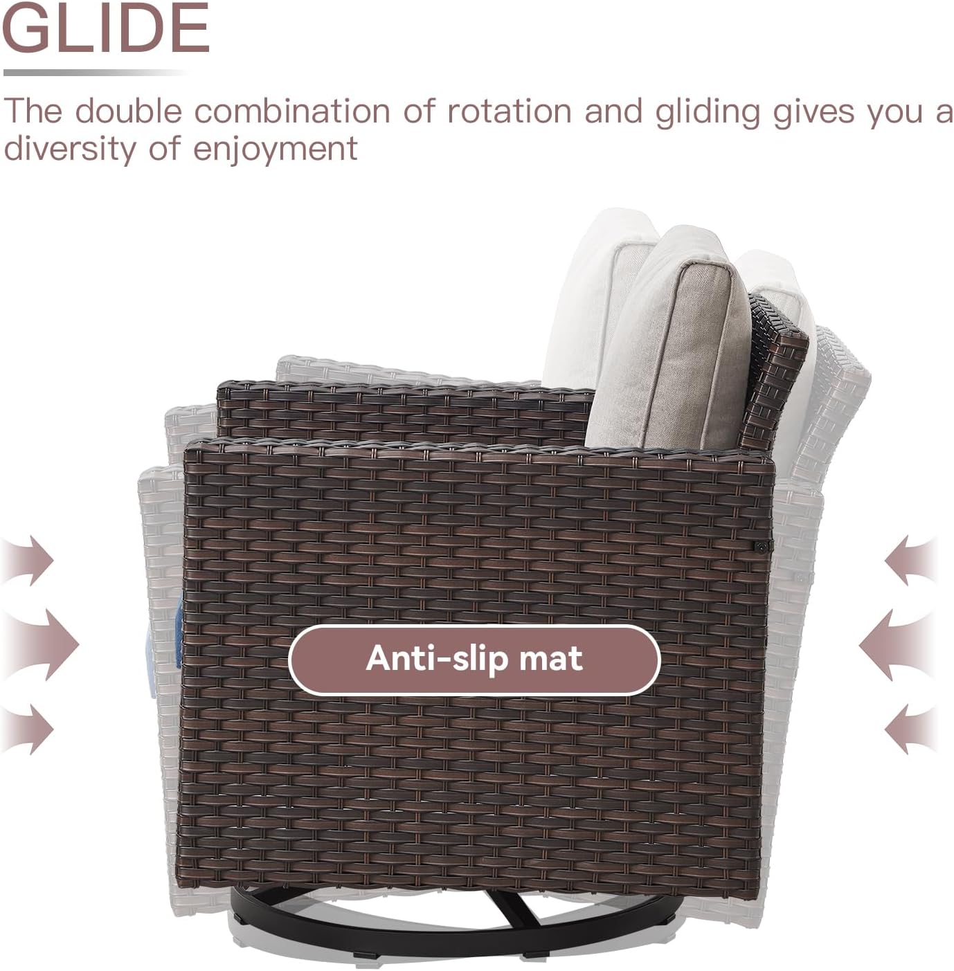 HUMMUH Patio Furniture Set,Outdoor Sectional Couches Swivel Patio Chairs and Ottomans,All Weather PE Wicker 12 Pieces Patio Conversation Sets for Garden Porch Backyard