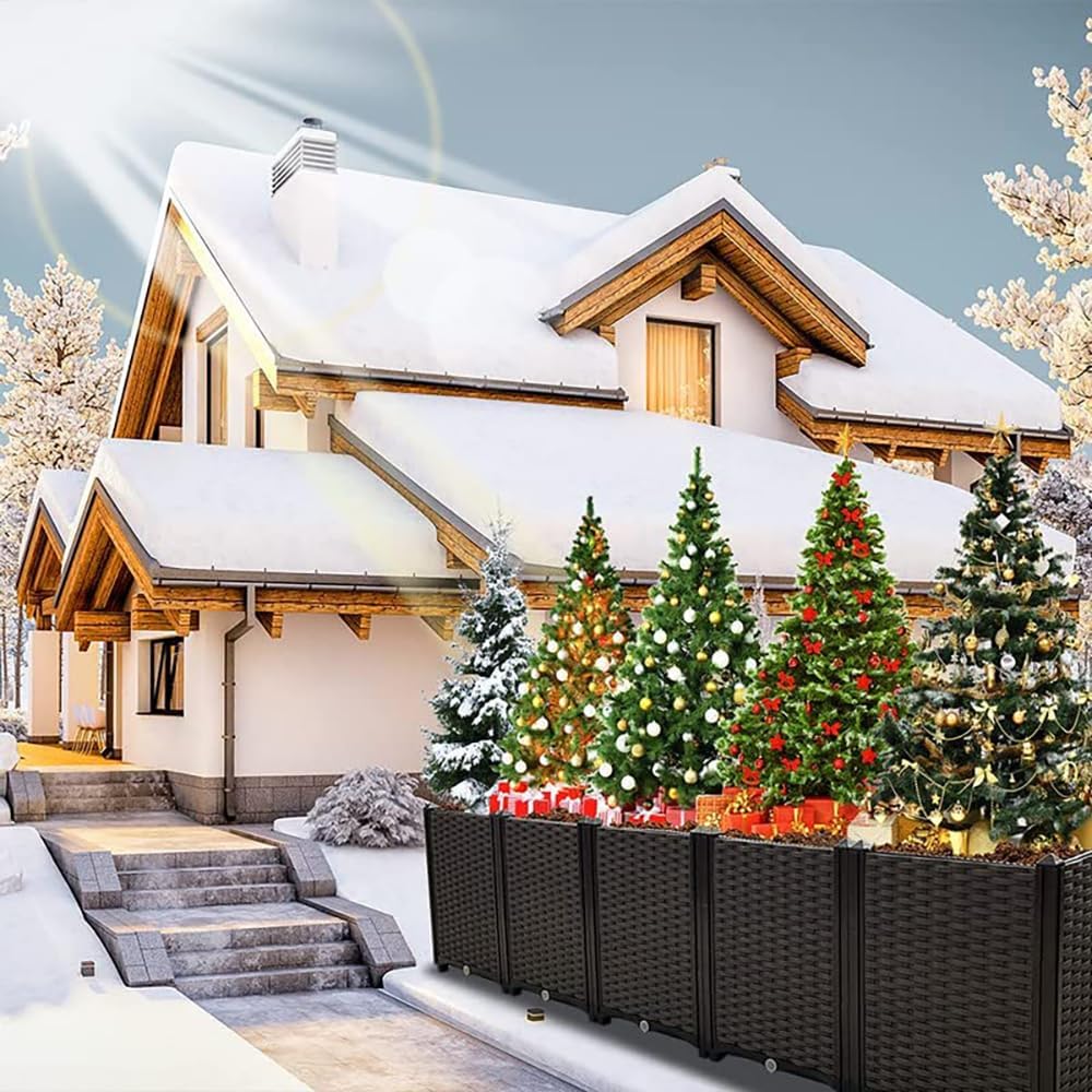 Large Planters for Outdoor Plants Raised Garden Bed Elevated Rectangular Garden Box Kits for Gardening, Vegetables, Flowers and Herbs in Backyard Patio Balcony