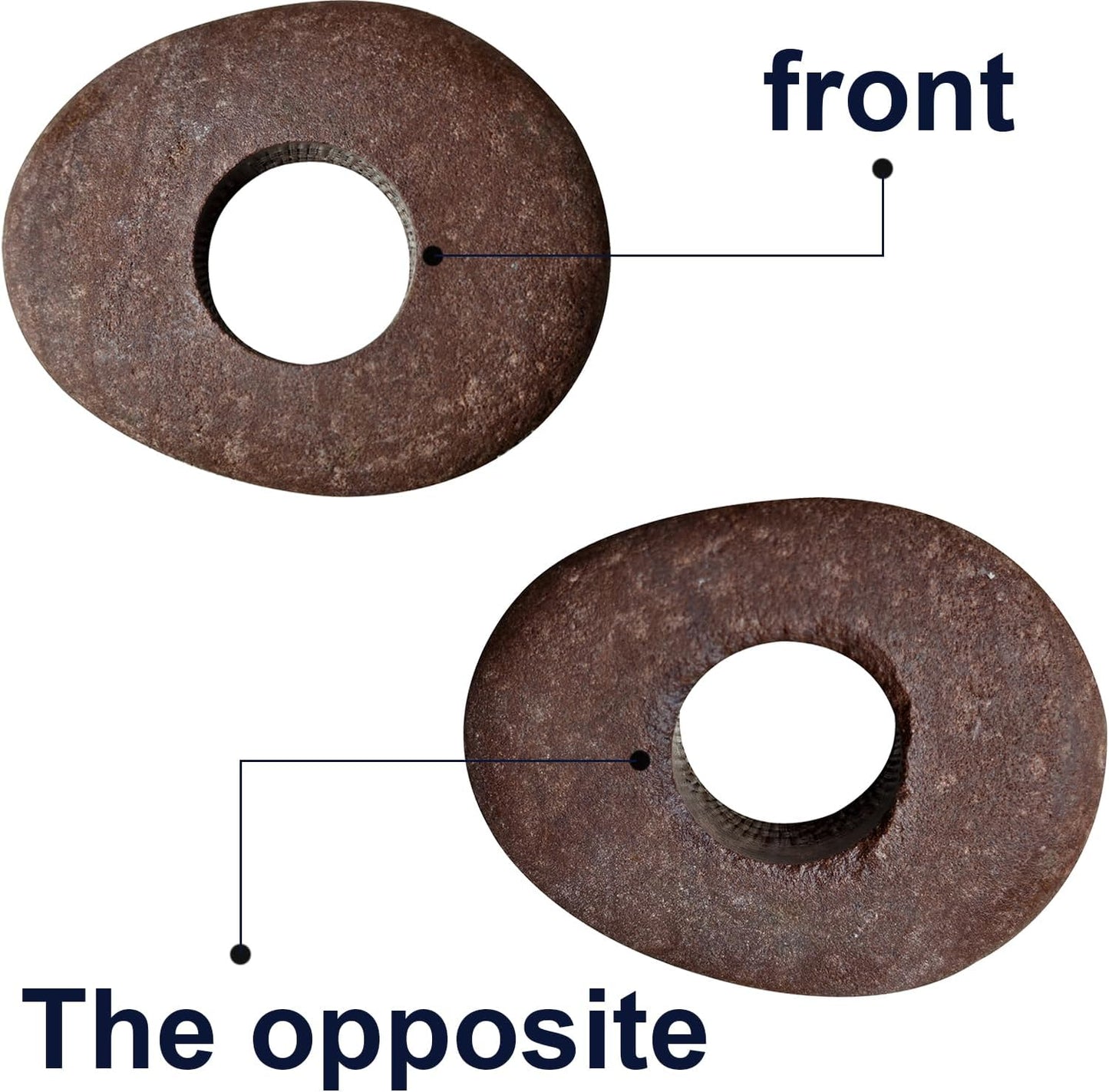 Natural River Stone Plant Weights for Aquarium, Handmade Pebble Anchors for Aquatic Plants, Fish Tank Decorations, Unique Shape & Size, Landscape Plant Weights (Small 0.8″ Hole 6pcs)