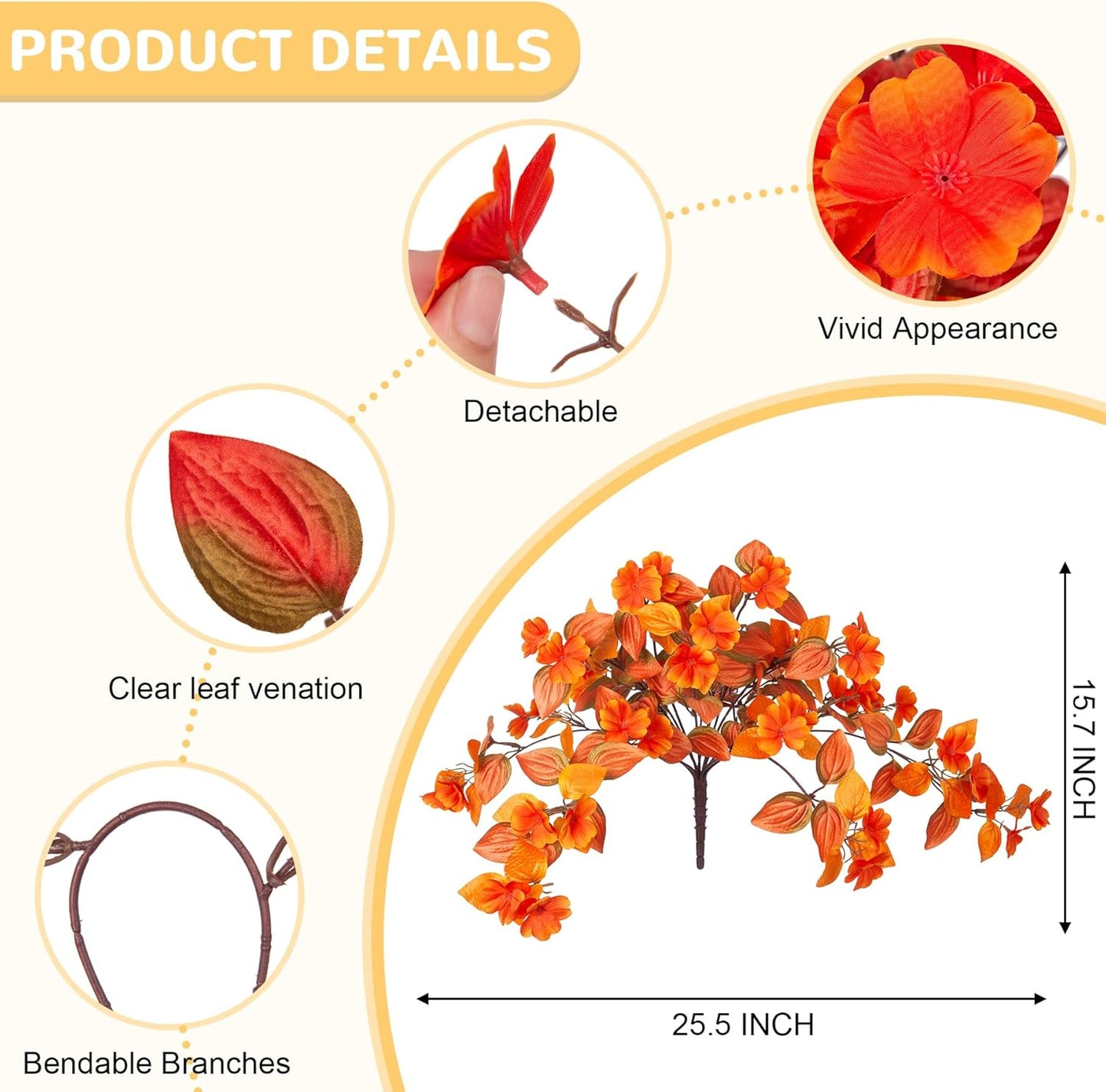 Fake Fall Flowers Artificial for Decoration 2PCS Faux Silk Fall Flowers Plants for Outdoors Outside Planters UV Resistant Looks Real for Front Door Porch Patio Garden Decor