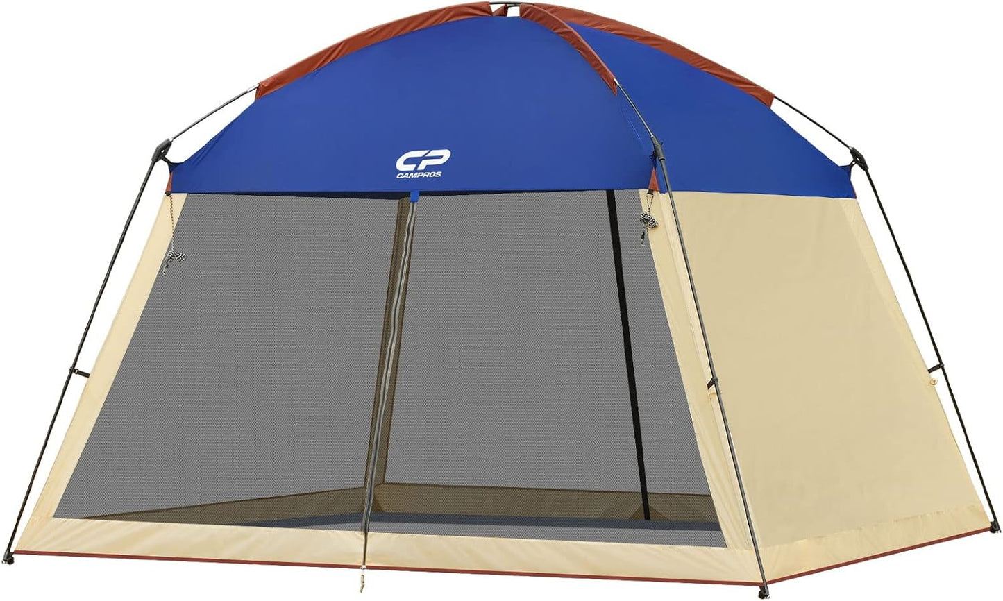 CAMPROS CP Screen House Room with 1 Side Wind/Sun Panel Canopy Tent Camping Tent Screen Shelter Gazebos for Patios Outdoor Camping Activities, 12'X12'X92in(H) - Blue
