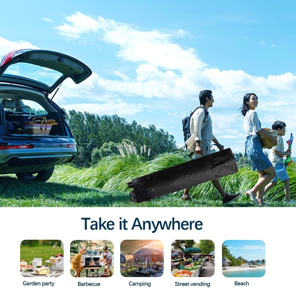 10x10 Pop Up Canopy,Event Tent – One-Person Setup, Waterproof & UV-Blocking, Heavy-Duty Steel Frame, Wheeled Bag & Sandbags – Outdoor Shade for Beach, Camping, Backyard, Tailgate (White)