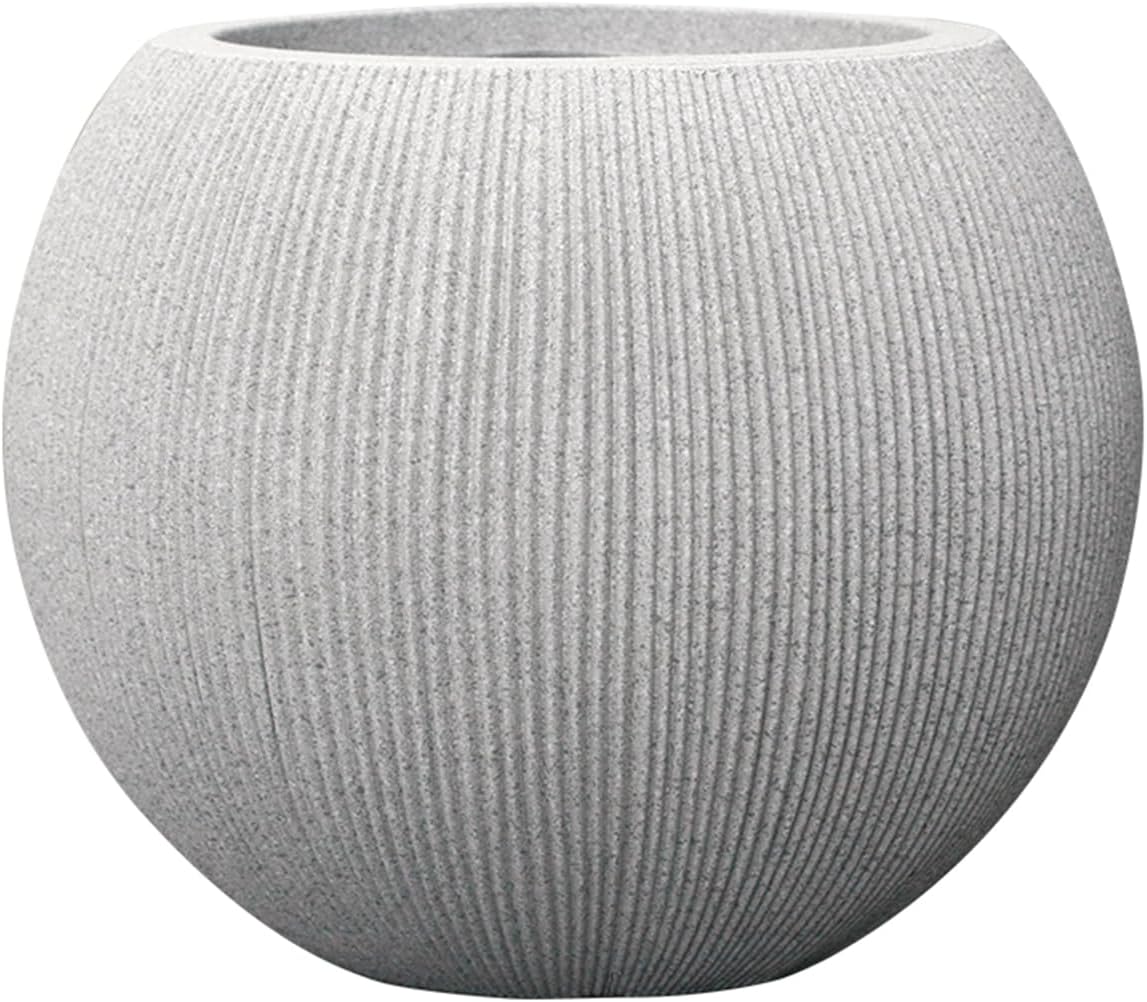 11.8 H x 14.5" Dia (10" Pot Opening) Plastic Beige Round Planters for Outdoor Plants, Resin Flower Pot for Indoor and Outdoor Plants, Plant Pot with Drainage Holes and Plug for Home Patio Garden