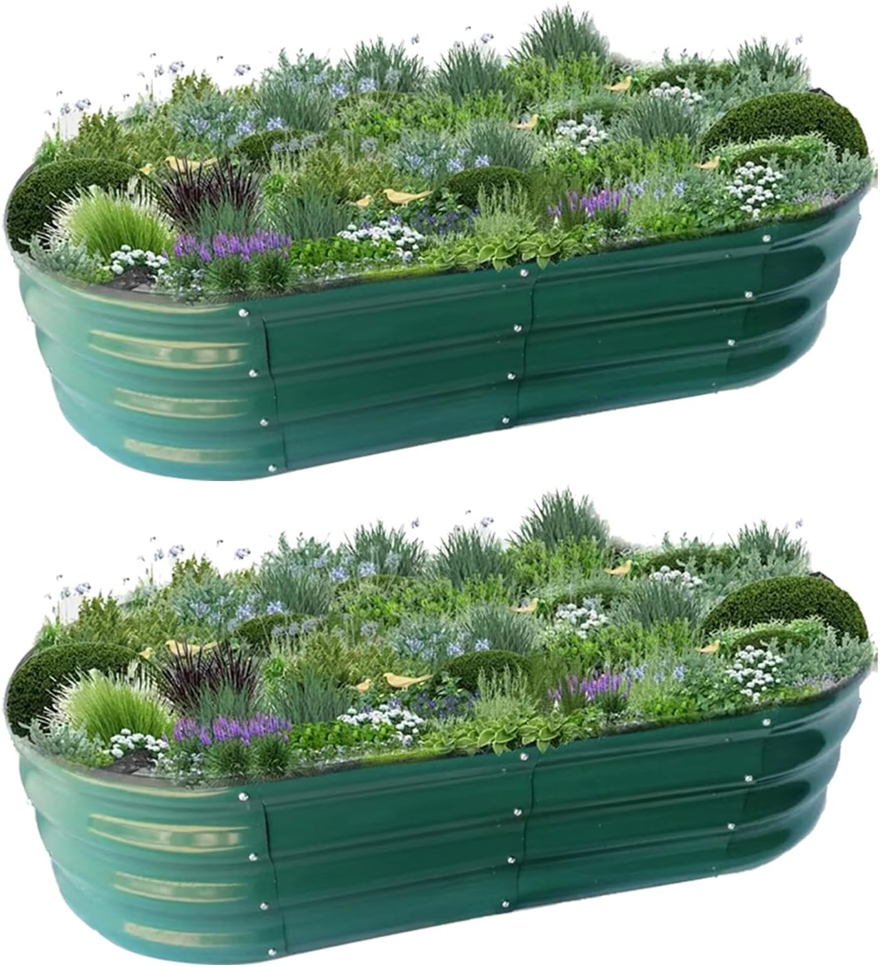 Raised Garden Bed, Raised Beds for Gardening Outdoor for Vegetables and Flowers Ground Planter Box, Galvanized Metal Planter Grow Garden Box,4x2x1ft