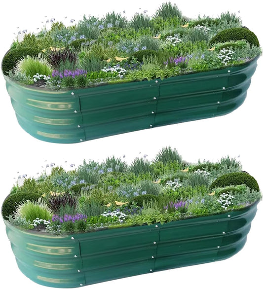 Raised Garden Bed, Raised Beds for Gardening Outdoor for Vegetables and Flowers Ground Planter Box, Galvanized Metal Planter Grow Garden Box,4x2x1ft