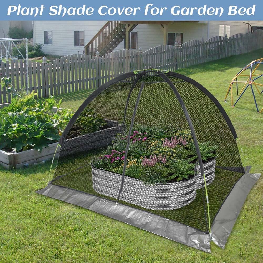 Plant Cover Crop Cage: Breathable Mesh Netting with Zipper Access UV-Proof 7x5x4.4FT for Vegetable Beds & Berry Bushes