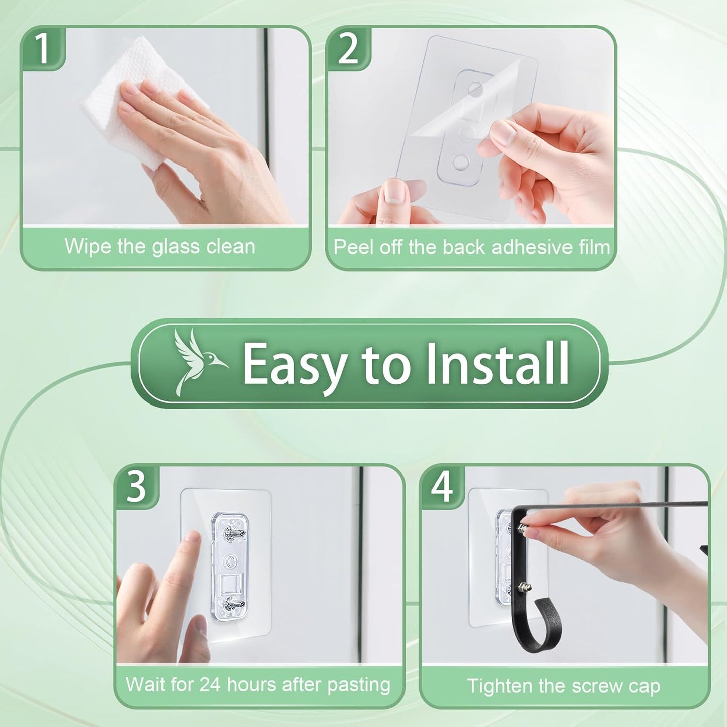 Bird Feeder Hanger Window Mount: Metal Hanging Bird Feeder 8Inch - Geometric Window Hummingbird Feeder - for Outside Decorative - 4pcs