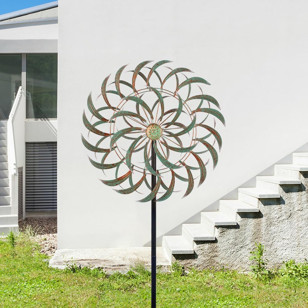 VEWOGARDEN 85” Large Metal Wind Spinners Outdoor Wind Sculpture Yard Art Kinetic Wind Spinners for Yard and Garden Patio Lawn Decor (20 * 85 inches)