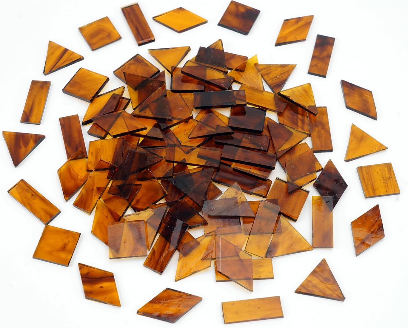 200g Transparent Mosaic Glass Tiles, Large Cathedral Stained Glass Tiles for DIY Mosaic Craft Supplies, 4 Shapes Mosaic Pieces for Home Decor, Autumn