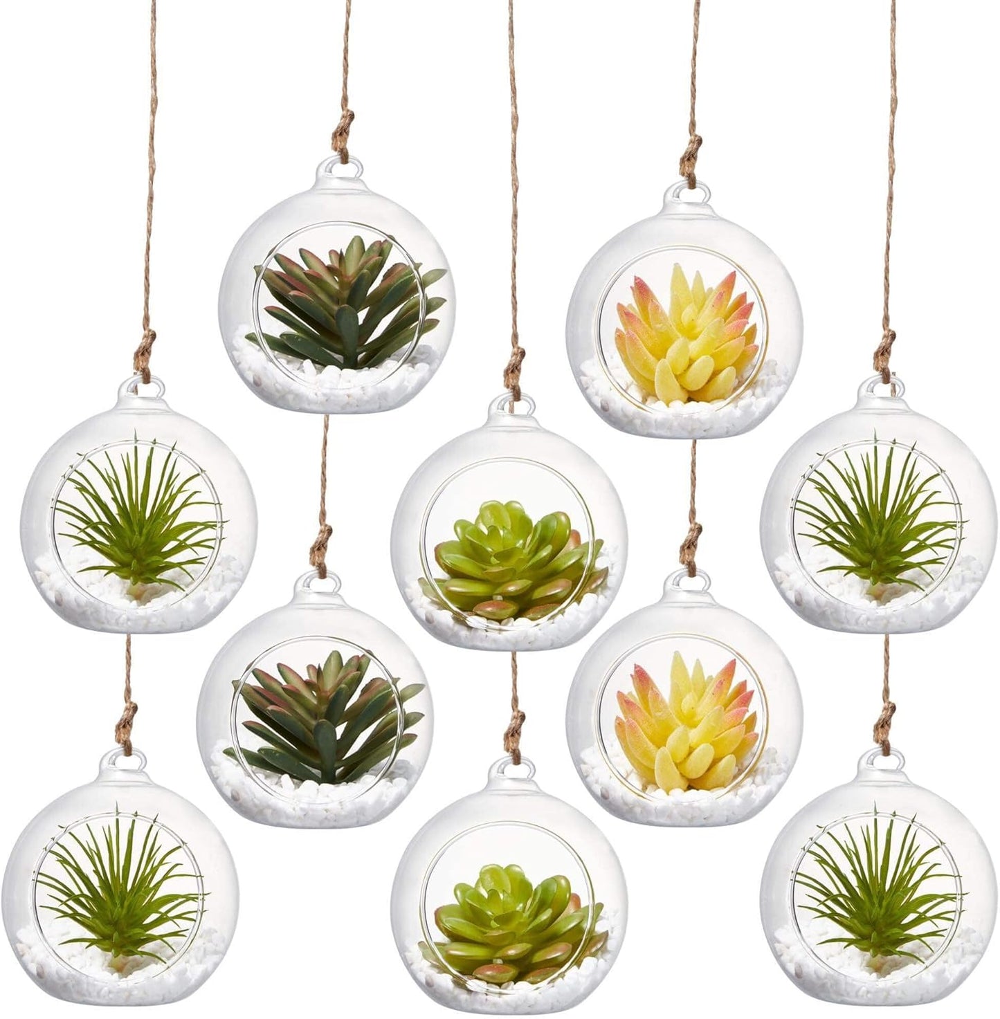 Hanging Glass Candle Holder, Globe Glass Tea Light Holder, Hanging Glass Vase, Flower Plants Terrarium, Glass Orbs Container, Micro Landscape DIY for Home, Office, Wedding (3.15" 12Pcs)
