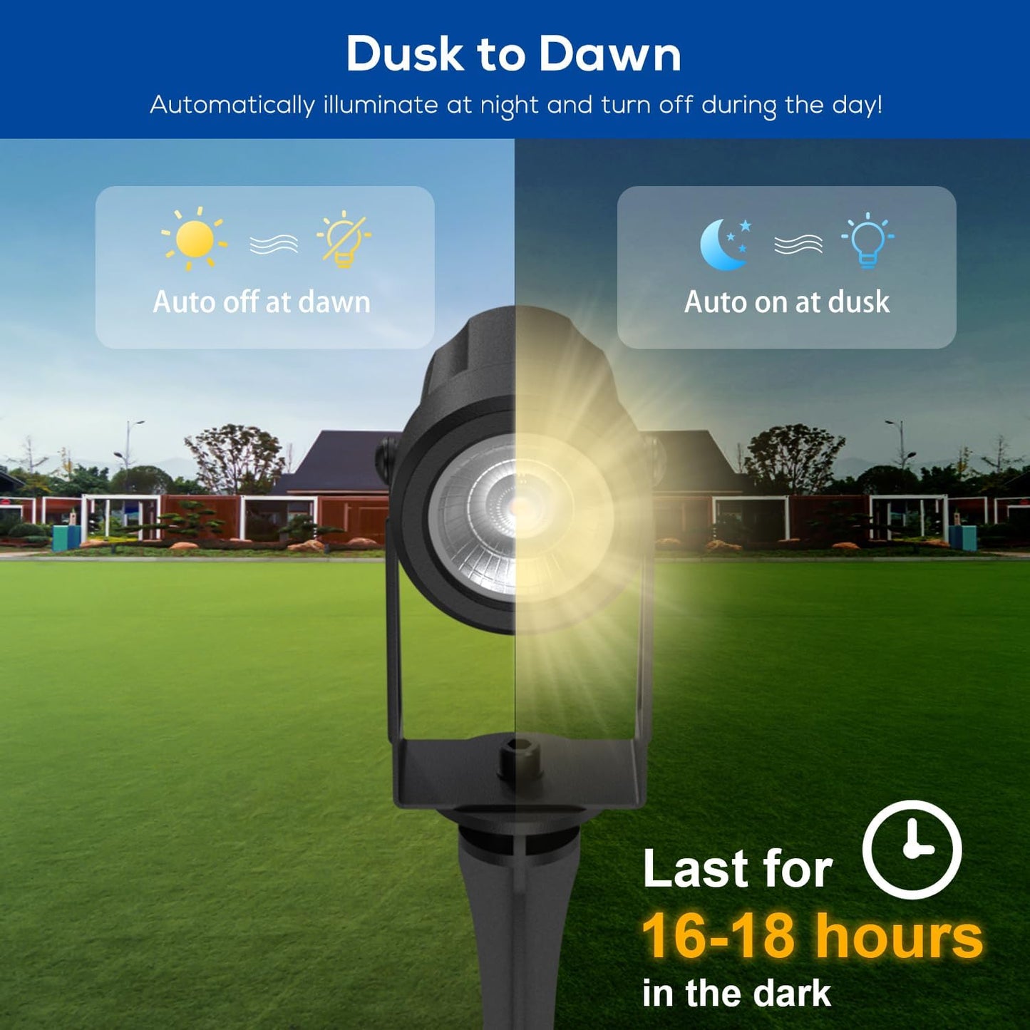 ZYAN Solar Landscape Spotlights Outdoor Waterproof IP65, Bright Solar Powered Garden Yard Spot Lights for Outside Plant, Tree, Pathway, Auto On/Off Wall Lights for Walkway, Patio, Lawn-8 Pack