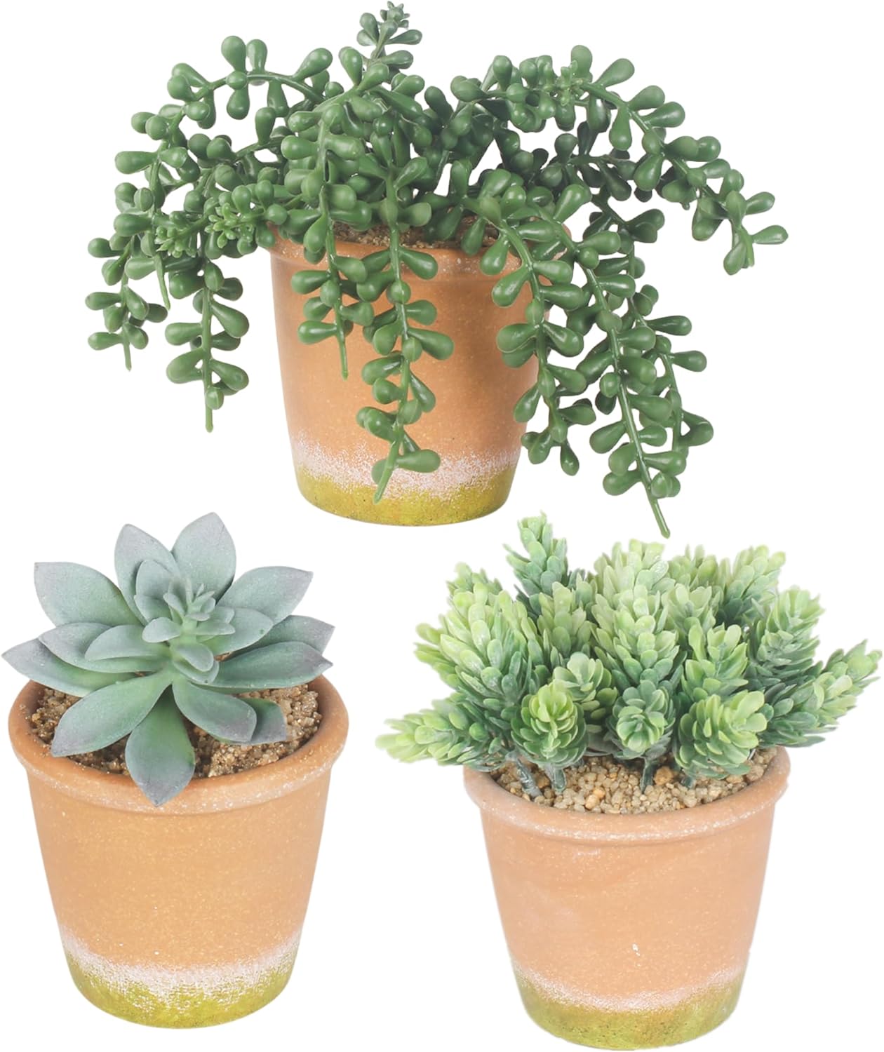 3 Pcs Artificial Succulent Plants Potted False Succulent Plants Potted Faux Potted Plant Family Office Bookshelf Decor