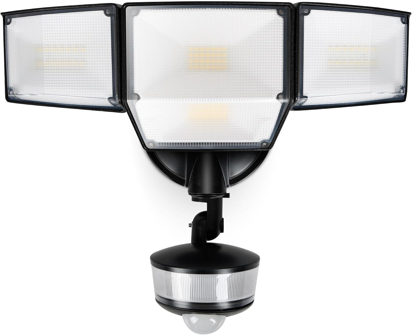 LUTEC 84W 9500LM LED Security Light Motion Sensor Outdoor Lights with Night Light, 4 Head LED Flood Lights Outdoor 5000K Daylight, IP65 Waterproof, Motion Detected Lights for Outside (Black)