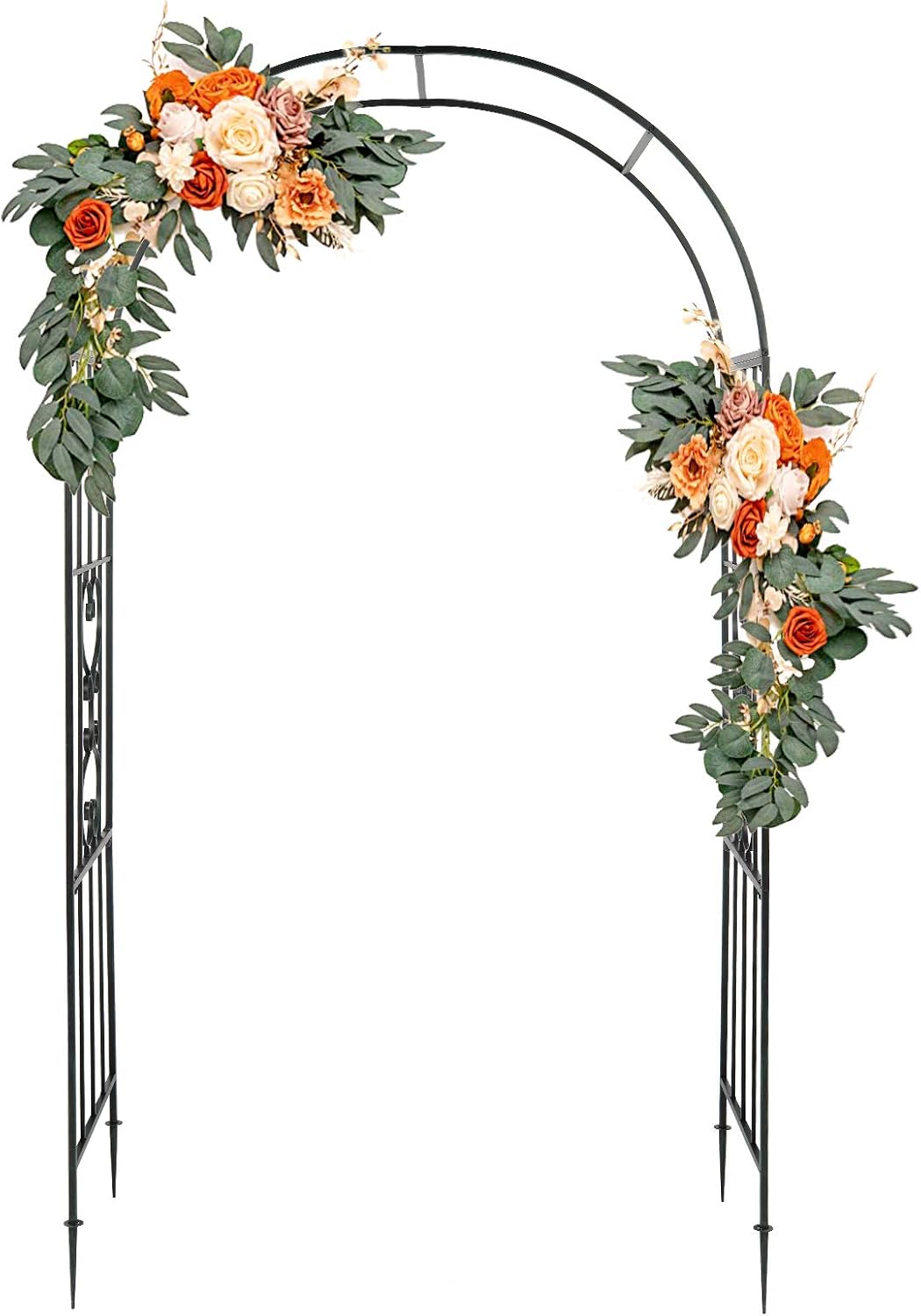 VINGLI Garden Arbor, Arch Walkway for Wedding Ceremony Party, Christmas Garden Decorations Steel Garden Trellis for Plant Climbing, Pergola for Garden, Backyard, Lawn, Bench (Dome)