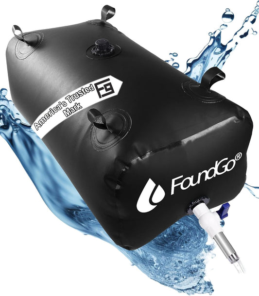 FoundGo Water Storage Bladder Emergency Water Storage Tank, Large Capacity Water Containers, Portable Vinyl Water Storage Barrel for Outdoor/Survival/RV/Garden