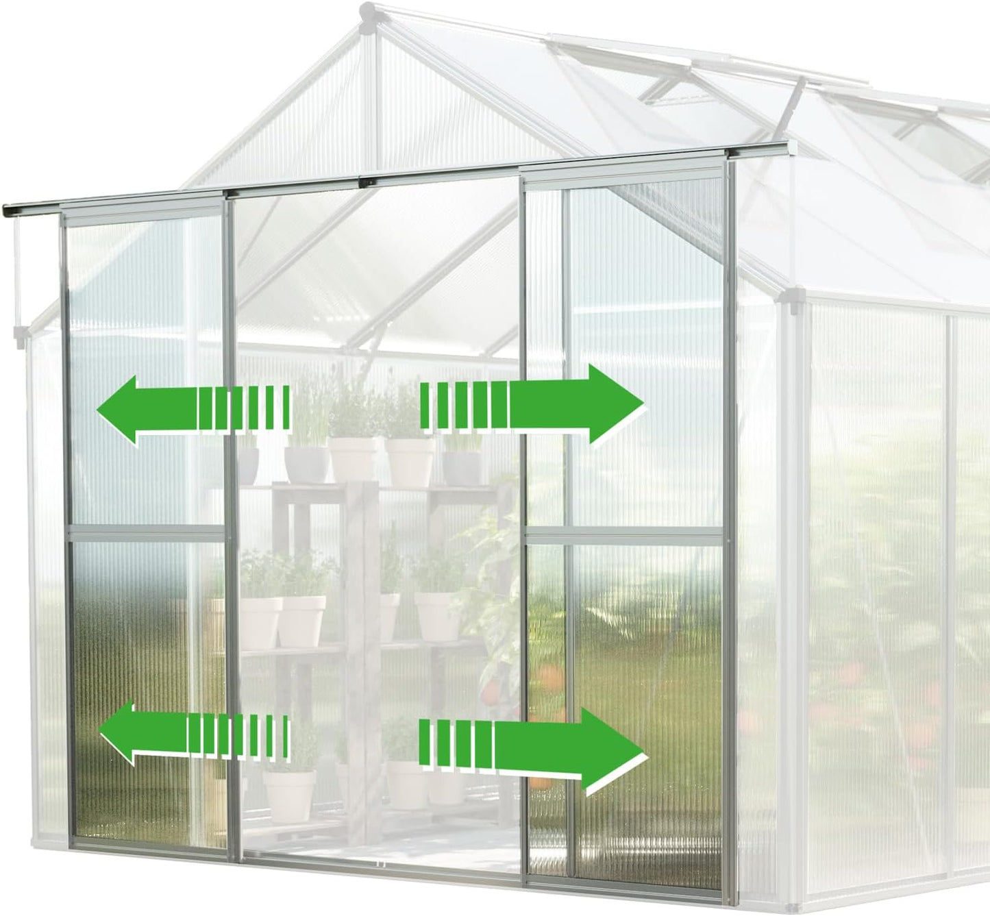 Greenhouse Topas 2 Aluminum Frame 7.4 x 4.4 ft with Approx. 8 mm Polycarbonate Panels