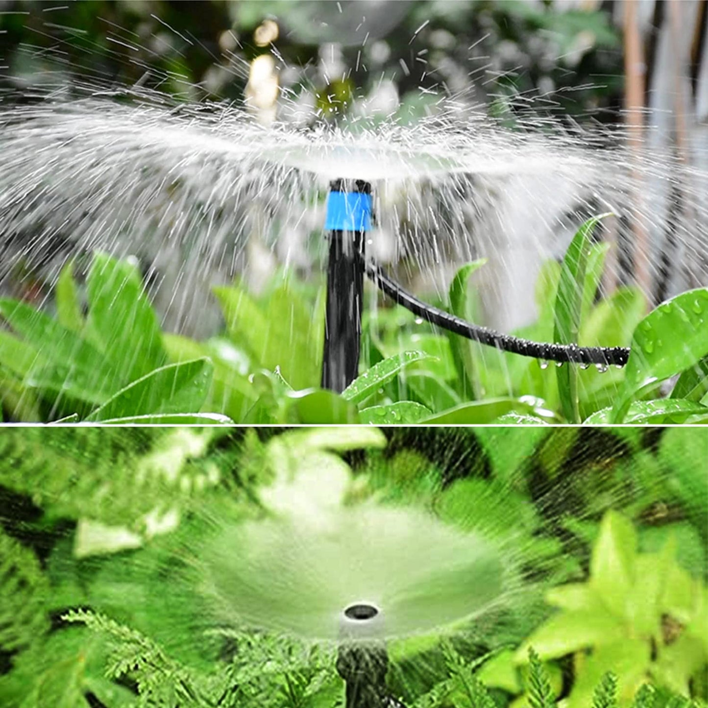 50Pcs Drip Irrigation Emitters with Lock, Adjustable 360 Degree Water Flow Irrigation Drippers for 1/4 inch Drip Irrigation Tubing, Micro Spray Drip System Parts for Garden Irrigation System