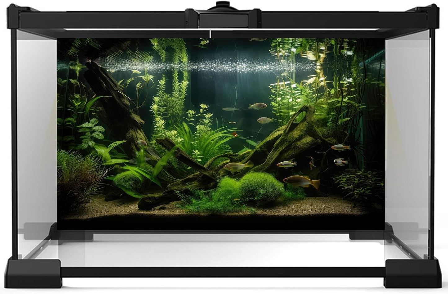 Aquarium Background Diverse Aquatic Plants and Seagrasses Terrarium Background Redwood Root Lush Green Underwater Plants Moss Fish Tank Background Under The Sea Aquarium Backdrop Vinyl 48x18in