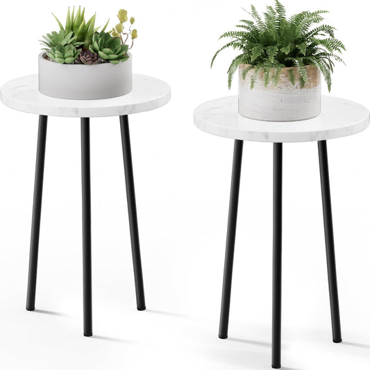 Plant Stand Indoor Outdoor: 2 Pack Indoor Plant Stand 20'' Convertible Multi-purpose Holder - Mid Century Modern Decor - Tall Plant Table for Living Room/Balcony/Garden/Patio