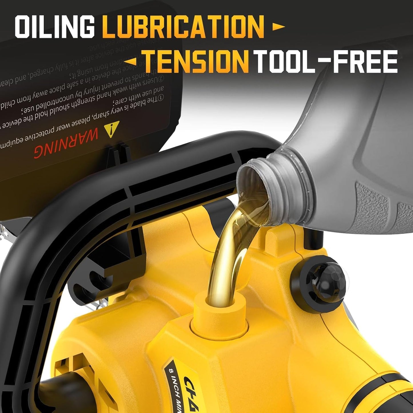 Mini Chainsaw 8 Inch for Dewalt 20V Max Battery, Brushless Cordless Pruning Chainsaw, Battery Powered Mini Chain saw for Wood Cutting, Tree Trimming (only tool)