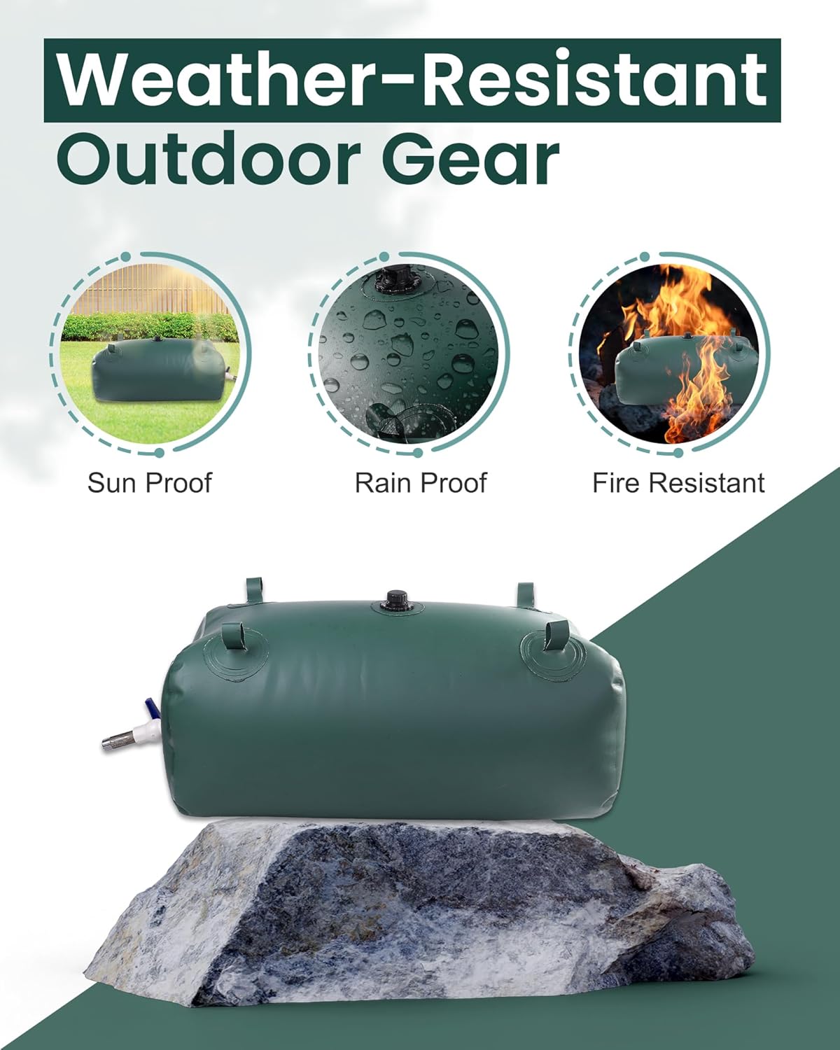 FoundGo Water Storage Bladder Emergency Water Storage Tank, Large Capacity Water Containers, Portable Vinyl Water Storage Barrel for Outdoor/Survival/RV/Garden