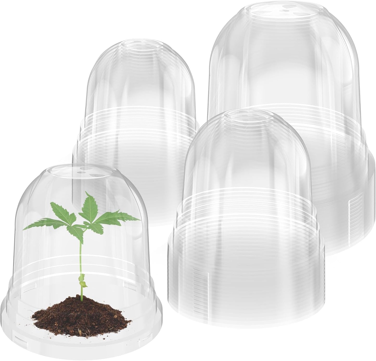 36 Packs 5/4/3.5 Inch Clear Plant Pot Humidity Domes, Transparent Seedling Domes Compatible with 5/4/3.5 Inch Reinforced Nursery Pots