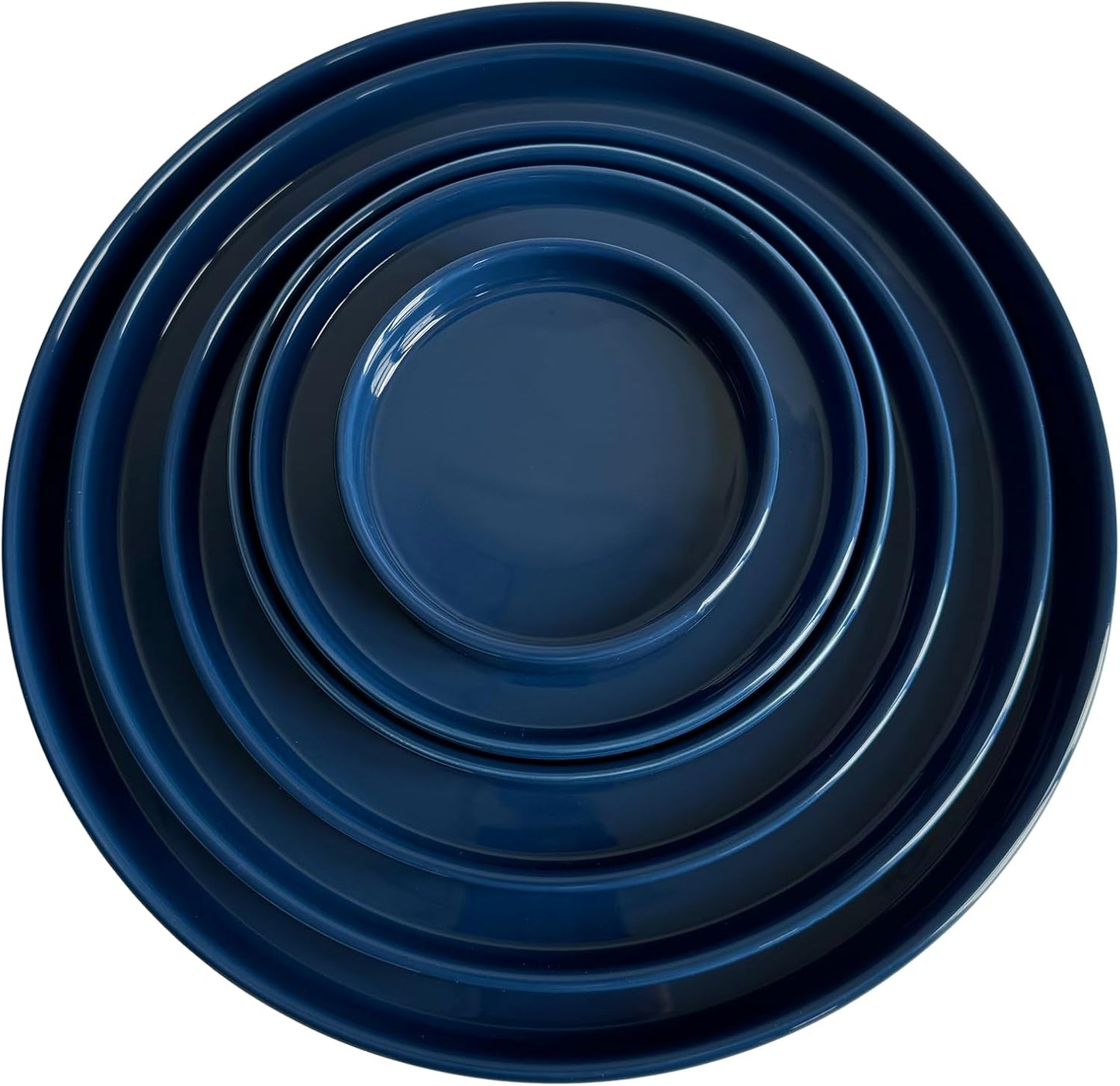 Plant Saucer Pot Tray Planter Saucers 4 Pack 4 inch, 5 6 7 8 9 10 11 12 13 15 Inch for Indoors Outdoor, Durable Sturdy Ceramic Flower Drainage drip Water Tray for Glazed Pots Base ((4.5"/4.1"-Blue)