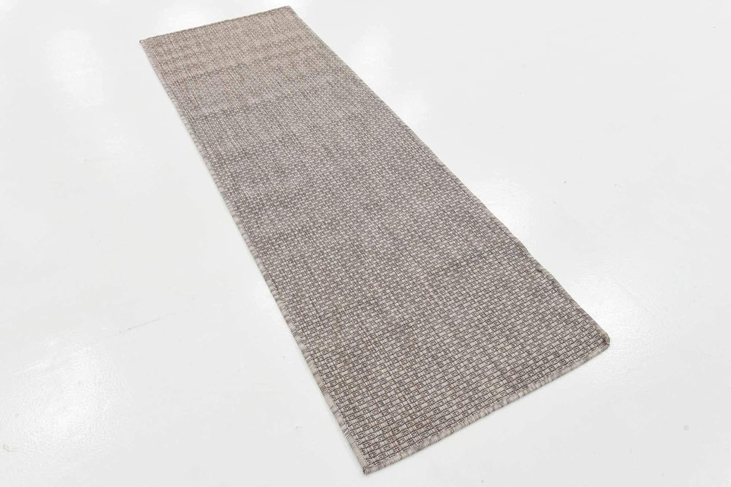 Unique Loom Collection Casual Transitional Solid Heathered Indoor/Outdoor Flatweave Area Rug (2' x 6' 1" Runner, Beige/Ivory)