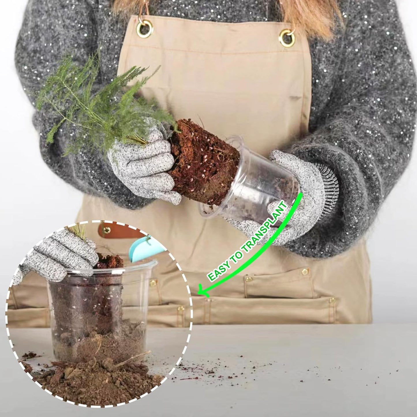 JERIA 30 Pack 5/4/3.5 Inch Clear Nursery Pots with Drainage Holes, Clear Plant Pot for Planting, Transparent Plastic Plant Pots,Durable Seed Starting Pot for Succulents