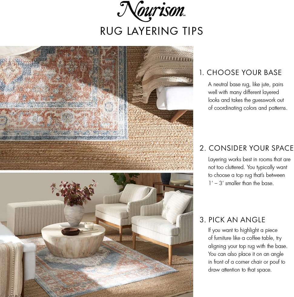 Nourison Home Positano Black Ivory 2' x 6' Area Rug Easy Clean, Non Shedding, Bed Room, Living Room, Dining Room, Kitchen (6' Runner)