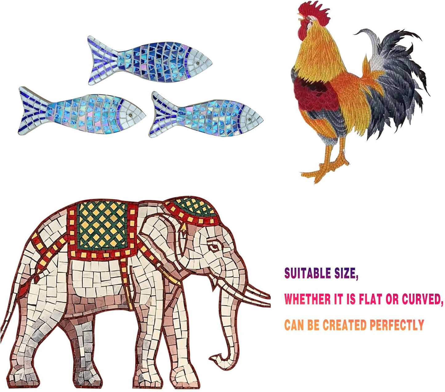 SMEIINIK 1.1lb Bulk Single Iridescent Color Mosaic Tiles for Crafts, Glass Mosaic Pieces for Mosaic Puzzles, Stained Glass Tiles for Mosaic DIY, Mosaic Making Supplies(AJ66-33)